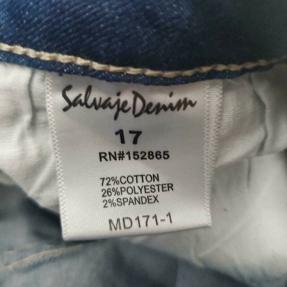 Salvaje Denim Womens Distressed Look Frayed Hem Button Fly Stretch Jeans Size 17 - Picture 9 of 9